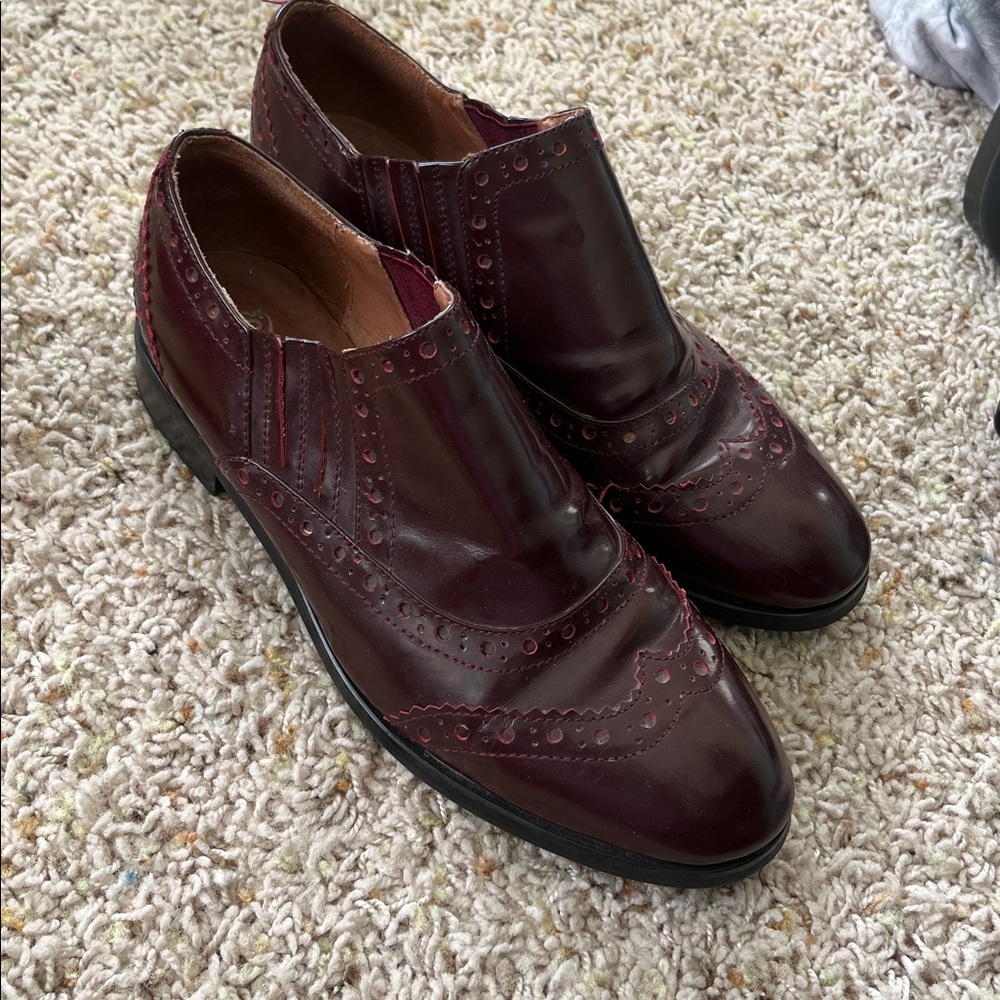 Great moments by Jeffrey campbell burgundy menswear slip on loafers size 8